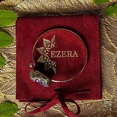 Bratara dama pietre semipretioase Ametist, Tania, placata cu aur de 24 K [7]