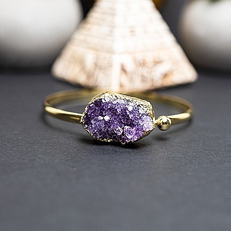 Bratara dama pietre semipretioase Ametist, Tania, placata cu aur de 24 K [8]