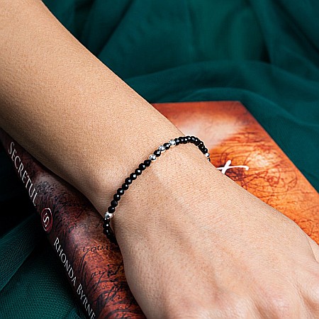 Bratara dama pietre semipretioase Blake din Spinel negru, cu accesorii si sistem de inchidere din argint [10]