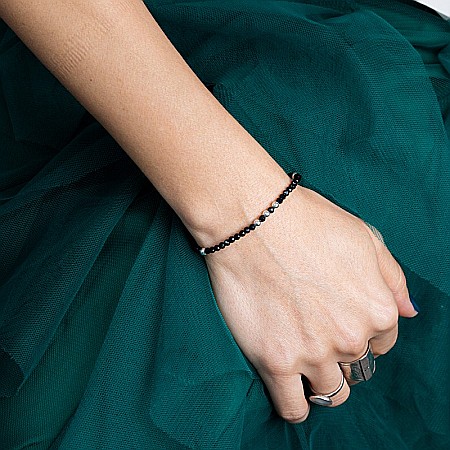 Bratara dama pietre semipretioase Blake din Spinel negru, cu accesorii si sistem de inchidere din argint [1]