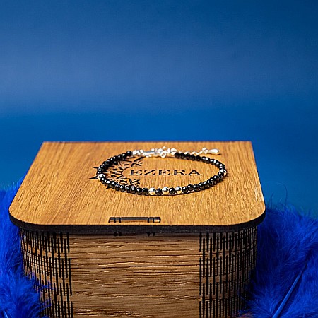 Bratara dama pietre semipretioase Blake din Spinel negru, cu accesorii si sistem de inchidere din argint [6]