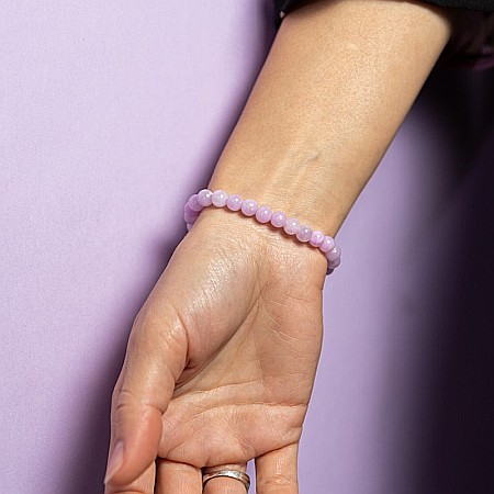 Bratara dama pietre semipretioase Helen, cristale de Jad Roz si Jad Mov, sfere de 6mm [3]