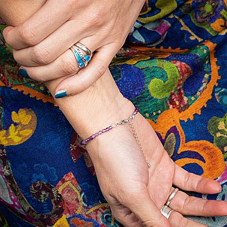 Bratara dama Reena din pietre naturale de Ametist, inchidere si accesorii din argint 925 [1]