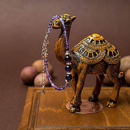 Bratara dama Reena din pietre naturale de Ametist, inchidere si accesorii din argint 925 [3]