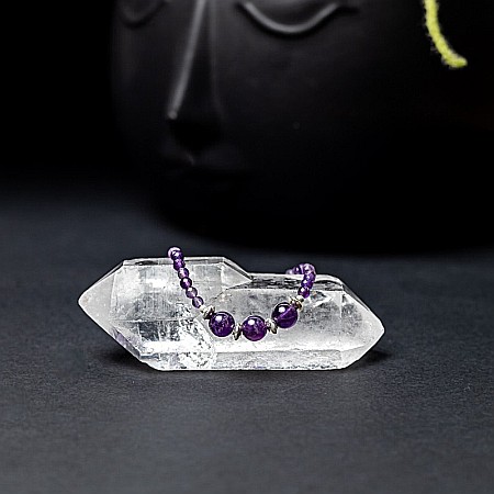 Bratara dama Reena din pietre naturale de Ametist, inchidere si accesorii din argint 925 [5]