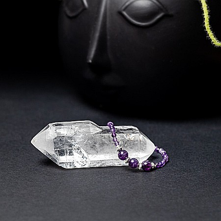 Bratara dama Reena din pietre naturale de Ametist, inchidere si accesorii din argint 925 [4]