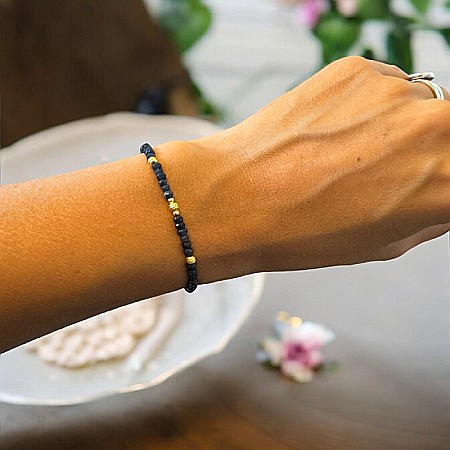 Bratara Dama Sara din pietre naturale de Safir si accesorii din argint placat cu aur [1]