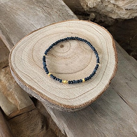 Bratara Dama Sara din pietre naturale de Safir si accesorii din argint placat cu aur [2]