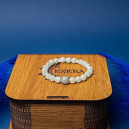 Bratara dama Serena din cristale de Acvamarin si Angelit, cu accesorii din Argint 925 [7]