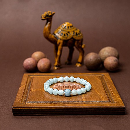 Bratara dama Serena din cristale de Acvamarin si Angelit, cu accesorii din Argint 925 [11]