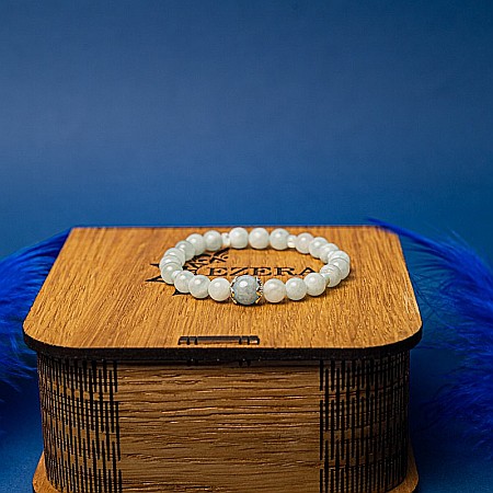 Bratara dama Serena din cristale de Acvamarin si Angelit, cu accesorii din Argint 925 [6]