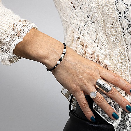 Bratara dama Shrey din pietre naturale de Spinel negru cu accesorii si sistem de inchidere din argint 925 [15]