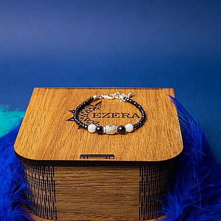 Bratara dama Shrey din pietre naturale de Spinel negru cu accesorii si sistem de inchidere din argint 925 [9]