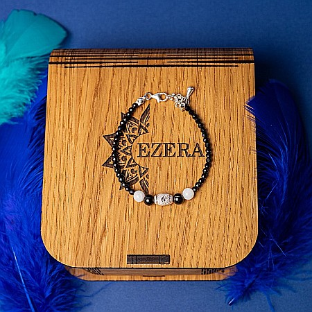 Bratara dama Shrey din pietre naturale de Spinel negru cu accesorii si sistem de inchidere din argint 925 [10]