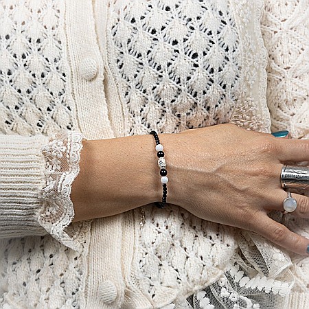 Bratara dama Shrey din pietre naturale de Spinel negru cu accesorii si sistem de inchidere din argint 925 [13]