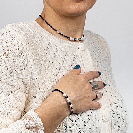 Bratara dama Shrey din pietre naturale de Spinel negru cu accesorii si sistem de inchidere din argint 925 [12]