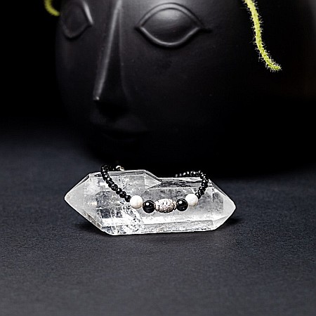 Bratara dama Shrey din pietre naturale de Spinel negru cu accesorii si sistem de inchidere din argint 925 [6]