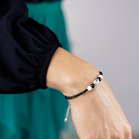 Bratara dama Shrey din pietre naturale de Spinel negru cu accesorii si sistem de inchidere din argint 925 [11]