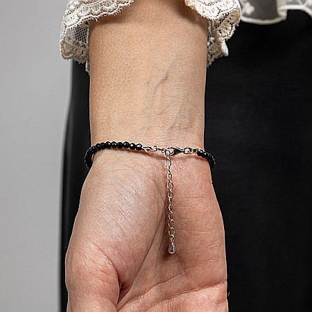 Bratara dama Shrey din pietre naturale de Spinel negru cu accesorii si sistem de inchidere din argint 925 [17]