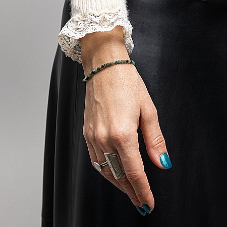 Bratara dama pietre naturale de Smarald fatetat Memphis cu sistem de inchidere din argint [1]