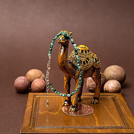 Bratara dama pietre naturale de Smarald fatetat Memphis cu sistem de inchidere din argint [2]