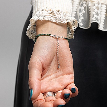 Bratara dama pietre naturale de Smarald fatetat Memphis cu sistem de inchidere din argint [7]