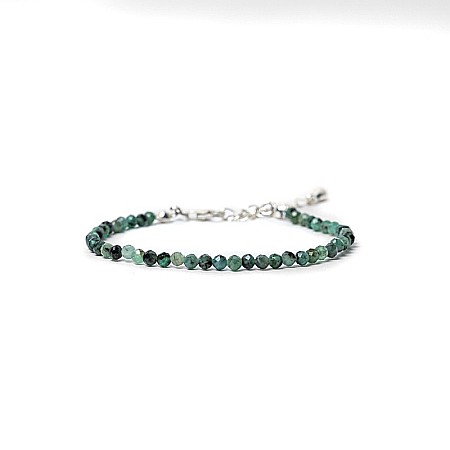 Bratara dama pietre naturale de Smarald fatetat Memphis cu sistem de inchidere din argint [9]
