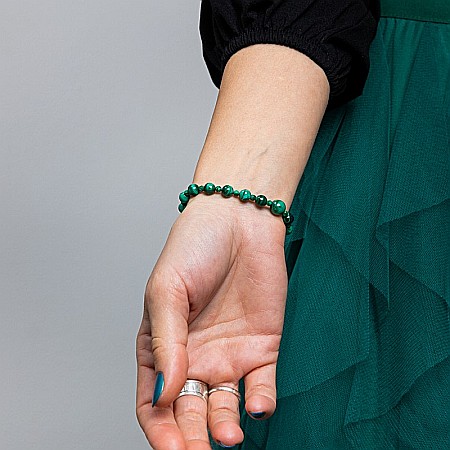 Bratara dama Verdi, din pietre semipretioase de Malachit [12]