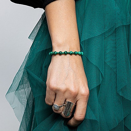 Bratara dama Verdi, din pietre semipretioase de Malachit [2]