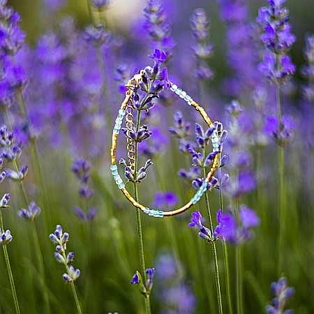 Bratara delicata Boho din pietre semipretioase de Apatit placata cu aur de 18K [2]