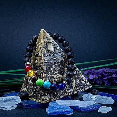 Bratara 7 Chakre difuzor aromaterapie “Harmony” cu Pietre de Lava (Vulcanice) [3]