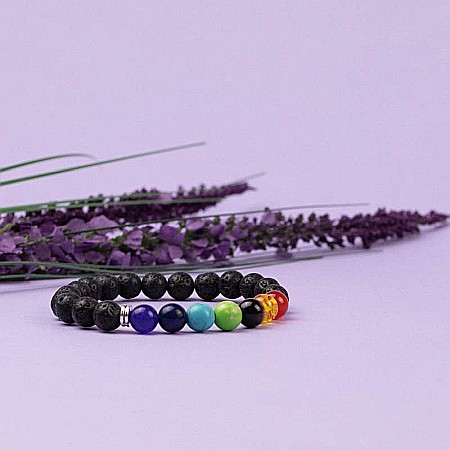 Bratara 7 Chakre difuzor aromaterapie “Harmony” cu Pietre de Lava (Vulcanice) [4]
