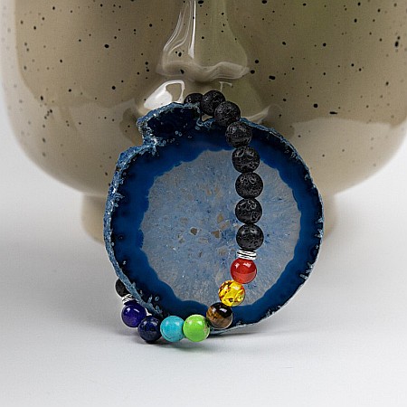 Bratara 7 Chakre difuzor aromaterapie “Harmony” cu Pietre de Lava (Vulcanice) [6]