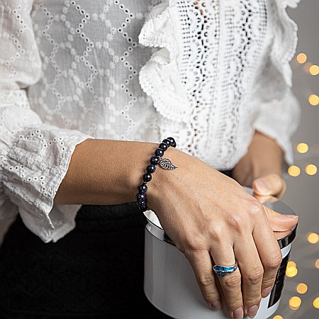 Bratara din pietre Sand Stone, realizata manual, Brigitta, sfere de 8mm [1]