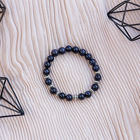 Bratara din pietre Sand Stone, realizata manual, Brigitta, sfere de 8mm [3]