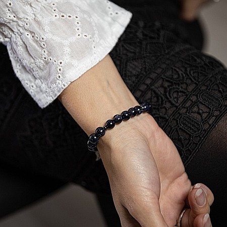 Bratara din pietre Sand Stone, realizata manual, Brigitta, sfere de 8mm [3]