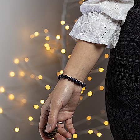 Bratara din pietre Sand Stone, realizata manual, Brigitta, sfere de 8mm [4]