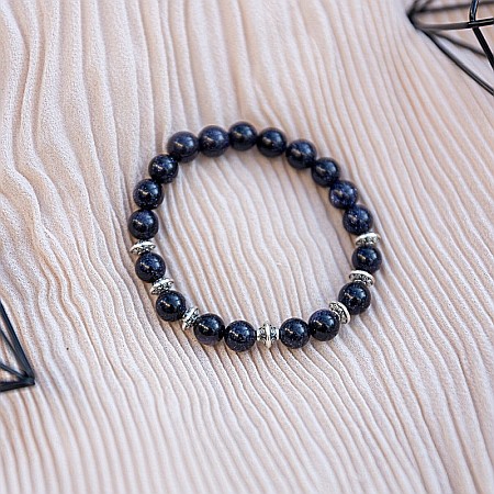 Bratara din pietre Sand Stone, realizata manual, Brigitta, sfere de 8mm [5]