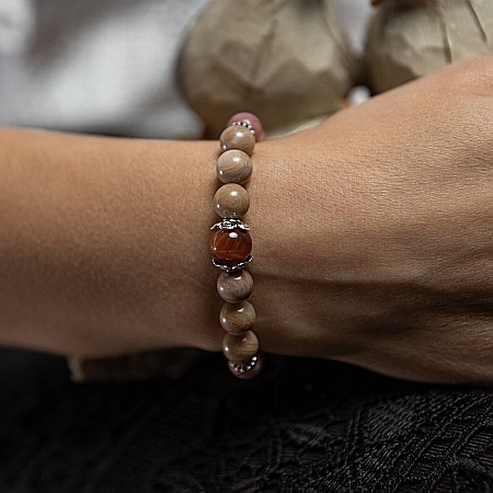 Bratara din pietre semipretioase de Rodonit, Tora, margele de 8mm [2]