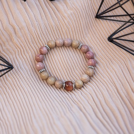 Bratara din pietre semipretioase de Rodonit, Tora, margele de 8mm [5]