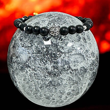 Bratara elastica barbati Elmer din onix mat si accesorii din inox [2]