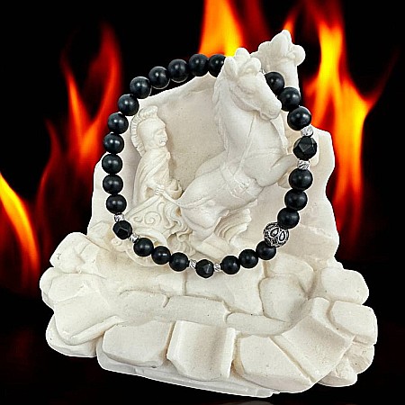 Bratara elastica barbati Elmer din onix mat si accesorii din inox [4]