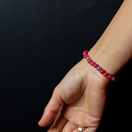 Bratara elastica cu pietre semipretioase fete Namya din cristale de Jad, sfere de 6mm [4]