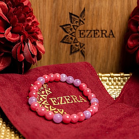 Bratara elastica cu pietre semipretioase fete Namya din cristale de Jad, sfere de 6mm [9]