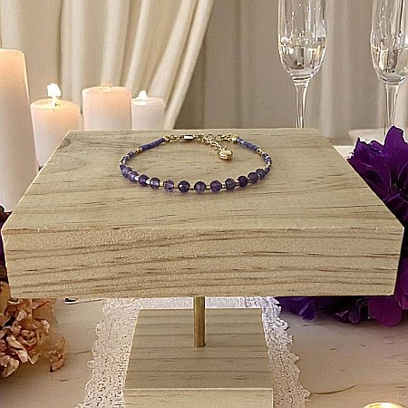 Bratara eleganta cu cristale de Ametist cu Miyuki mov si argint placat cu aur [6]