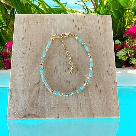 Bratara eleganta dama handmade Nabila cu Amazonit si argint placat cu aur 925 [9]