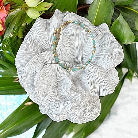 Bratara eleganta dama handmade Nabila cu Amazonit si argint placat cu aur 925 [5]