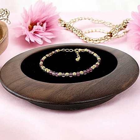 Bratara eleganta dama Jameela din turmalina multicolora Candy cu argint placat cu aur [4]