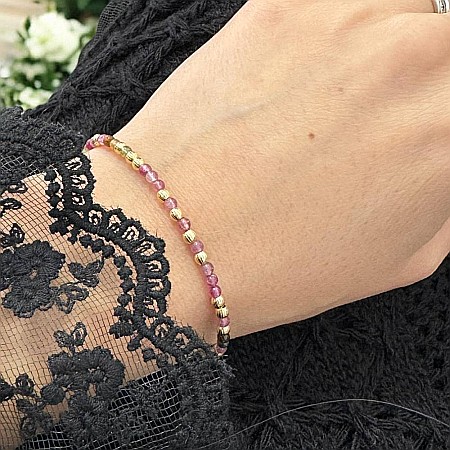 Bratara eleganta dama Jameela din turmalina multicolora Candy cu argint placat cu aur [1]