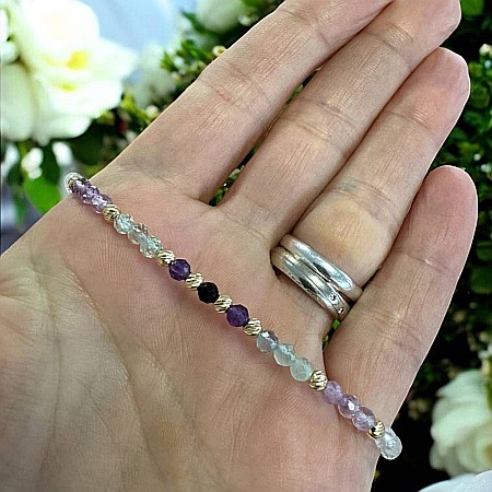 Bratara eleganta dama Salma din fluorit si argint placat cu aur 925 [5]